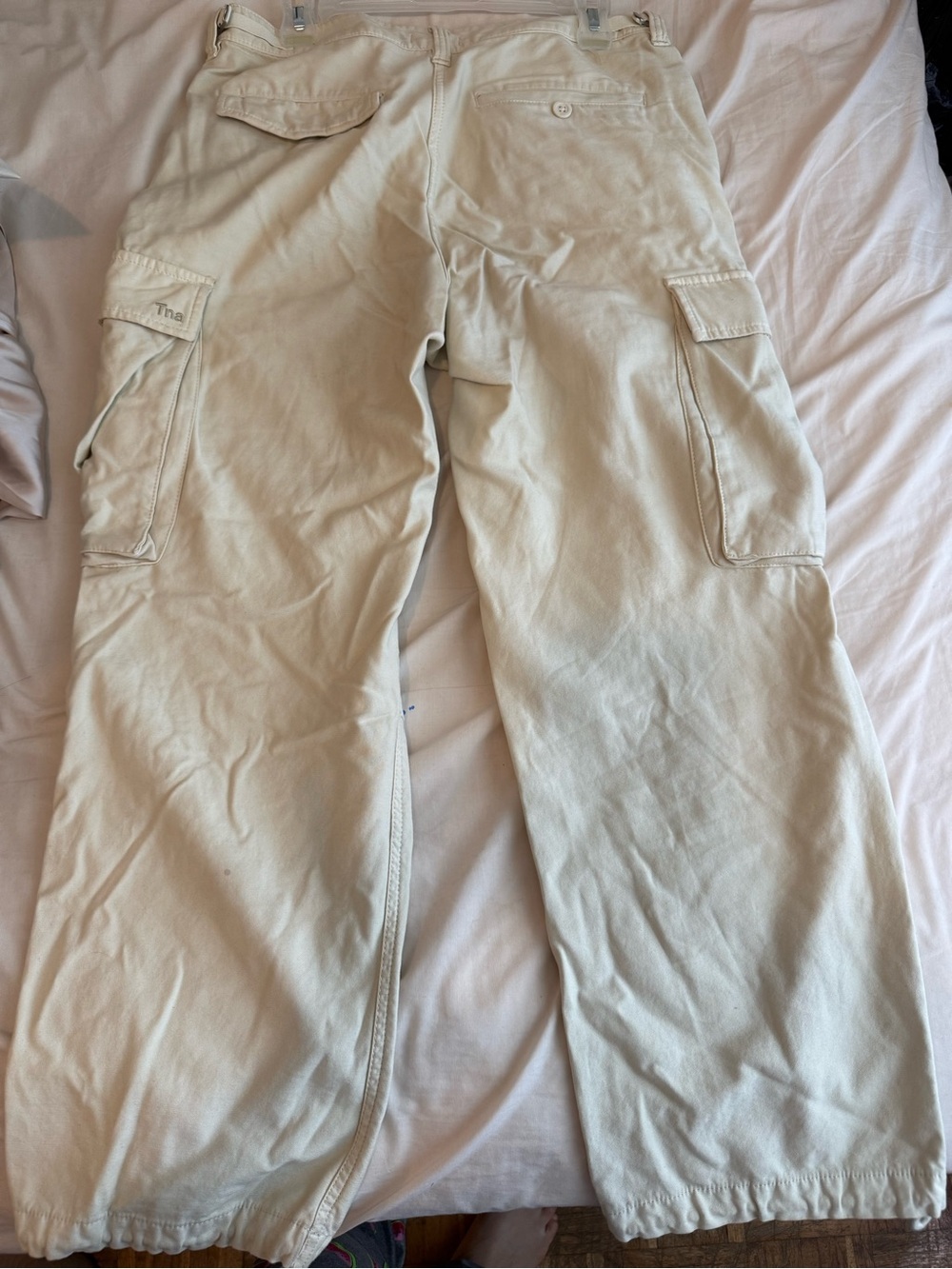 TNA Woman Light Beige Cargo Pants with Side Pockets